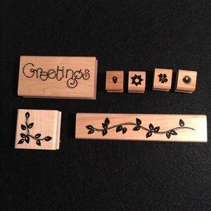 Floral Greeting Rubber Stamps